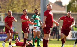 Jayden Hayward attempts a late unsuccessful drop-goal.