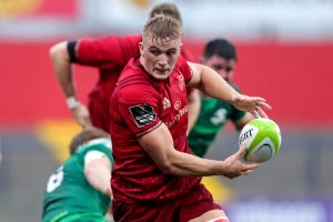 Gavin Coombes in action for Munster A last September.