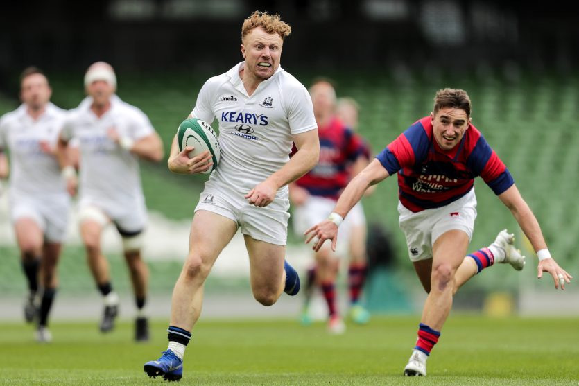 Rob Jermyn runs in a try in Cork Constitution's AIL Division 1A final win over Clontarf. Rob Jermyn runs in a try in Cork Constitution's AIL Division 1A final win over Clontarf.