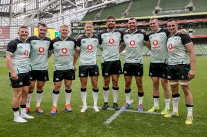 Andrew Conway, Niall Scannell, John Ryan, Mike Haley, Jean Kleyn, Tadhg Beirne, Chris Farrell and Tommy O’Donnell after the win over Italy.