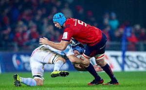 Tadhg Beirne with Antonie Claassen.