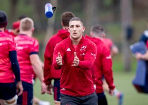 Eyes on the water bottle for Dan Goggin