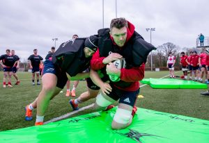 Academy prop Keynan Knox and captain Peter O'Mahony at training in UL.