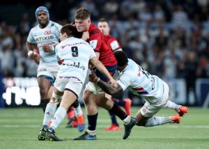 Jack O'Donoghue with Virimi Vakatawa and Teddy Iribaren.