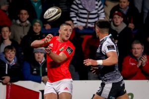 Dan Goggin in action against Ospreys at Irish Independent Park earlier this season.