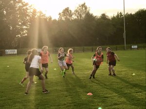The young players in action at Ballincollig RFC.