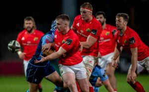 Rory Scannell in action against Cardiff earlier his season, Munster travel to Wales on Friday.