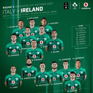Ireland team Italy