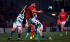 Jason Jenkins with the offload after coming on for his URC debut.
