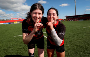 Niamh Dorrian and Ava O’Malley celebrate