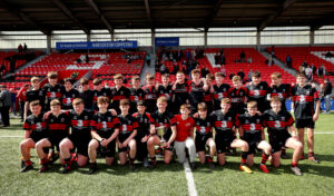 Waterpark U16 celebrate with the trophy