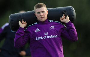 Academy back three Patrick Campbell.