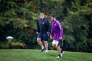 Forwards Coach Andi Kyriacou with Jean Kleyn.