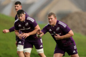 Ruadhan Quinn and John Ryan at training on Tuesday.
