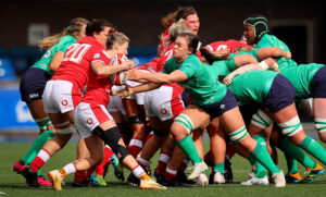 Maeve Óg O'Leary in action against Wales.