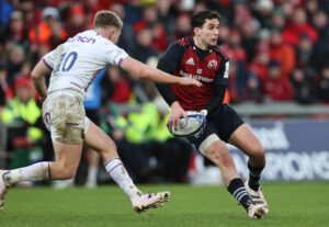 Joey Carbery in action against Northampton last season.