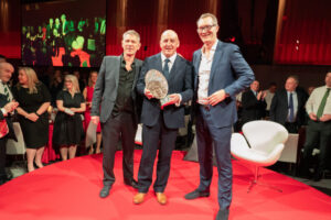 Keith Wood is presented with the Richard Harris award.