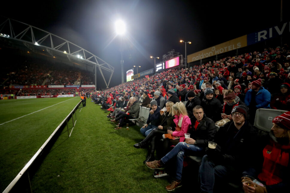 A view of extra seating at Thomond Park.