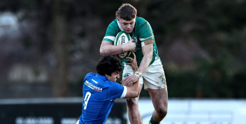 Centre Eoghan Smyth in action for the Ireland U20s.
