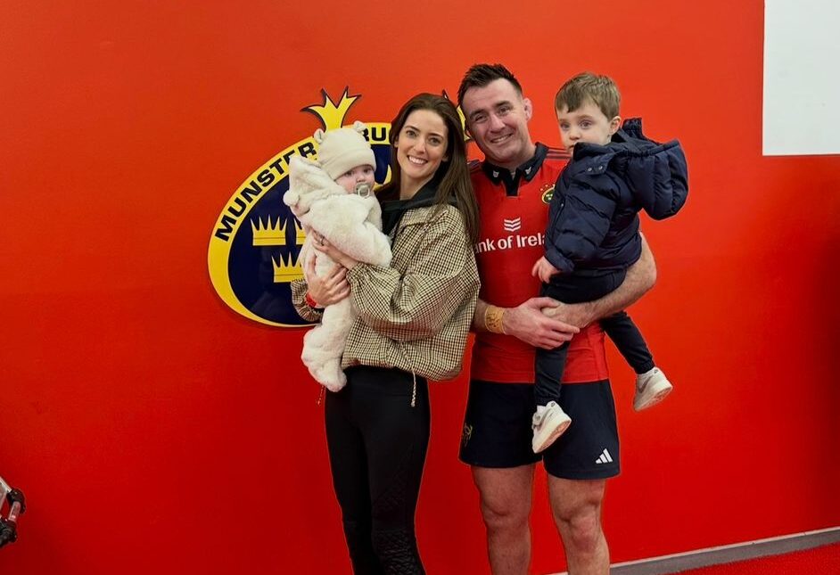 Niall Scannell with his family at Thomond Park.