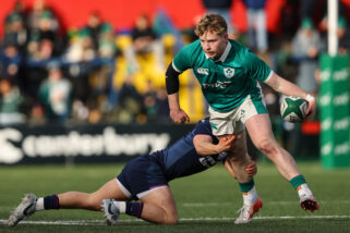 Rob Carney in action for the Ireland U20s.