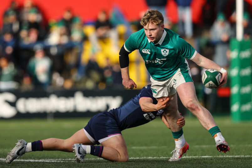 Rob Carney in action for the Ireland U20s.