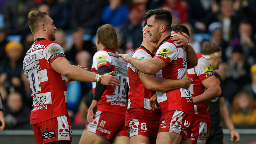 Gloucester Rugby celebrate
