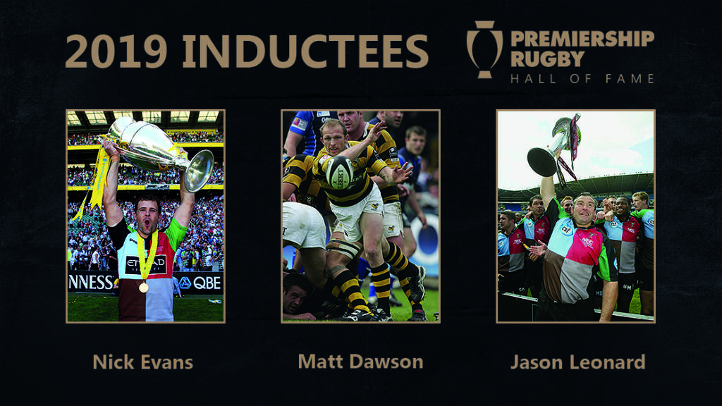 Nick Evans, Matt Dawson and Jason Leonard inducted into Premiership Rugby Hall of Fame