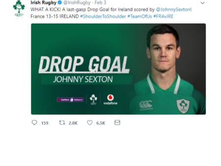 IRFU Social Media Post IRFU Social Media Post
