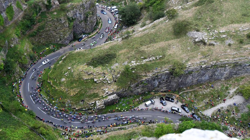 Cheddar Gorge Tour of Britain cycling photo