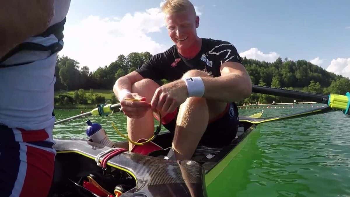 Norwegian Rowers On board with the Norwegian men's double